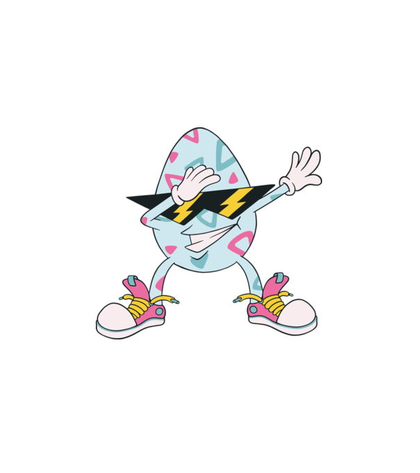 Húsvéti Tojás Dab minta fehér pólón
