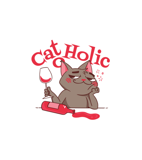 Catoholic - Cicamániás minta fehér pólón
