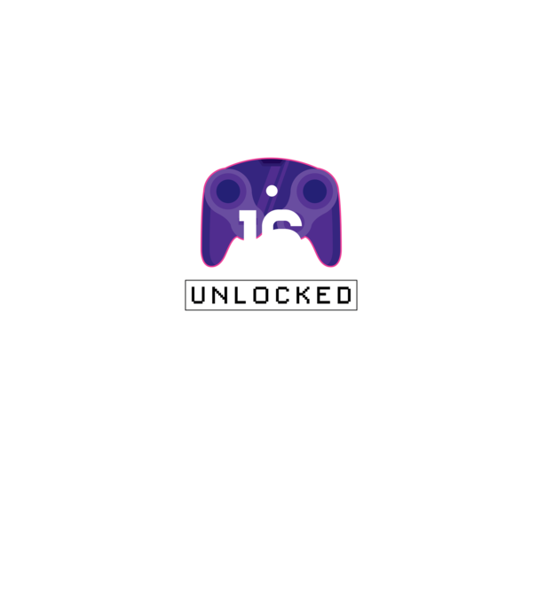 Level 16 Unlocked Gamer Születésnap minta sötétkék pólón