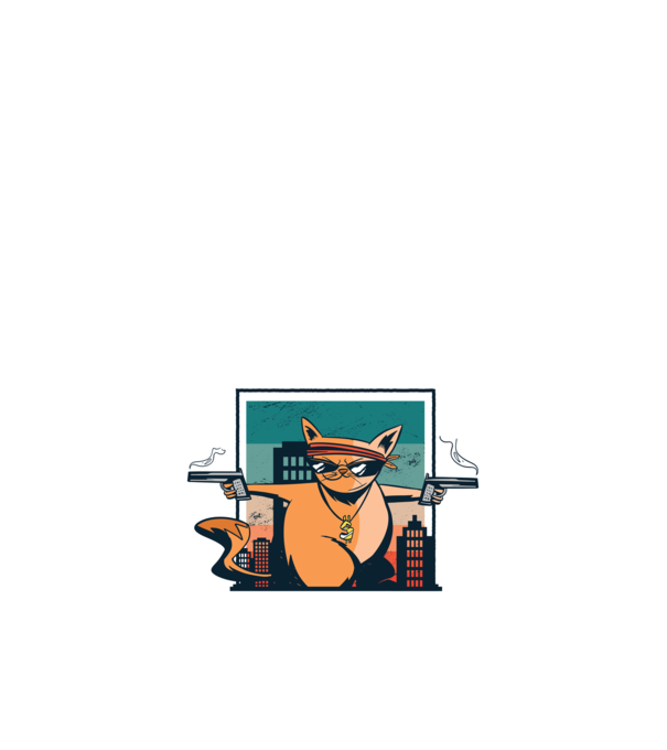 Pew Pew Madafakas Cica minta fekete pólón