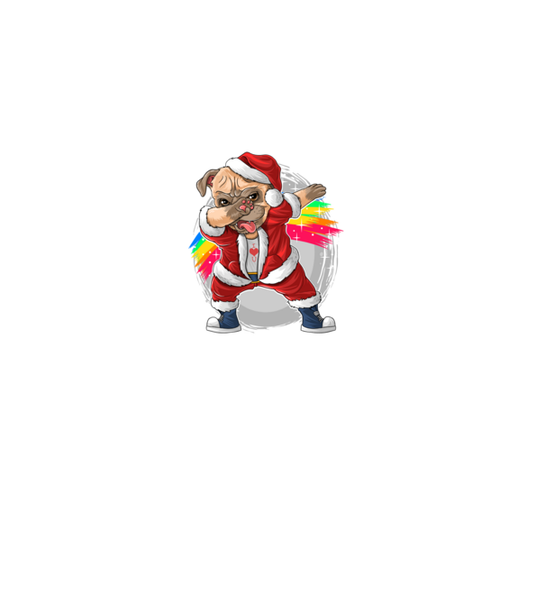 Santa Mopsz Mikulás minta fekete pólón