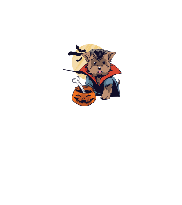 Vámpír Yorkie Halloween minta szürke pólón