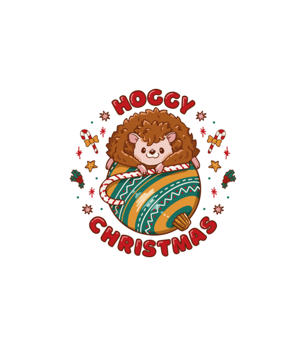 Hoggy Christmas Sünös Karácsony minta fehér pólón