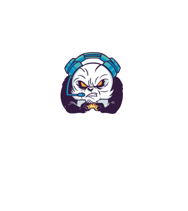 Gamer Panda minta fehér pólón