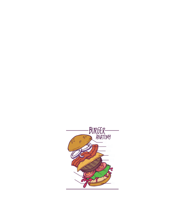 Burger Anatómia minta világoskék pólón