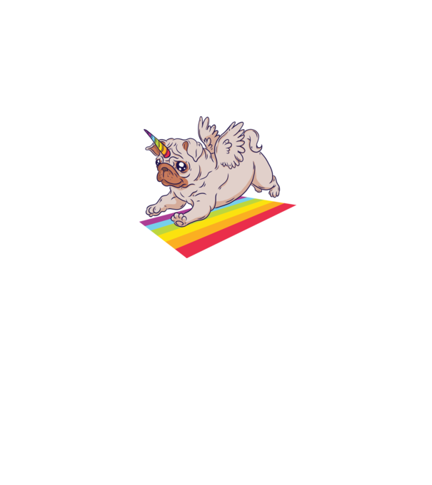 Pugicorn - mopsz unikornis minta fekete pólón