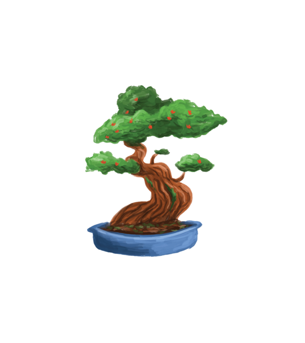 Bonsai fa minta fehér pólón