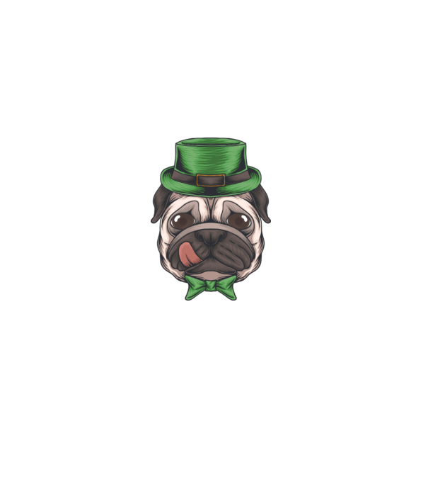 St Patrick Mopsz minta fekete pólón