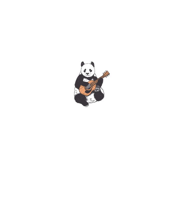 Gitáros panda minta fehér/piros pólón