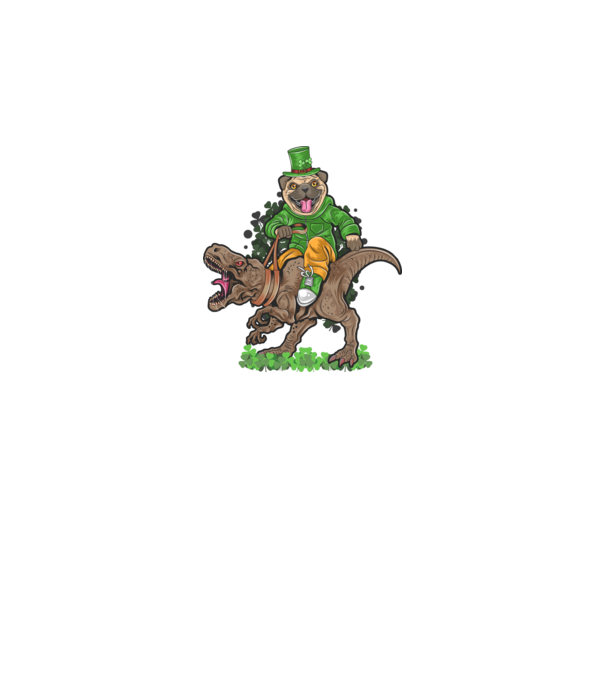 St Patrick Mopsz Dinoszaurusz minta sötétszürke pólón