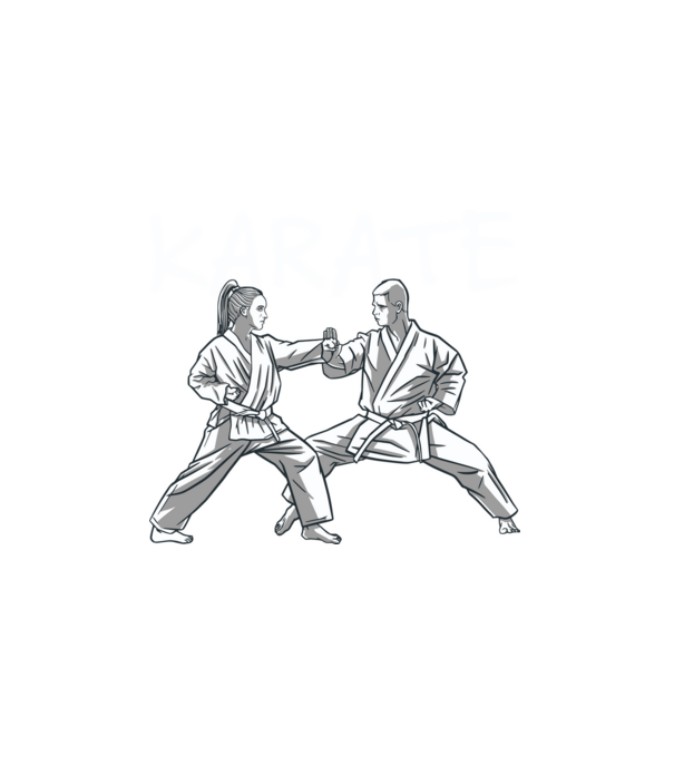 Karate minta fehér pólón