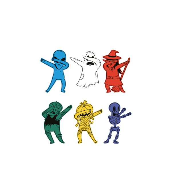 Halloween DAB minta fehér pólón