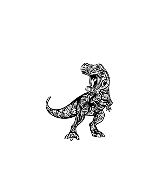 Mandala Trex minta fehér pólón