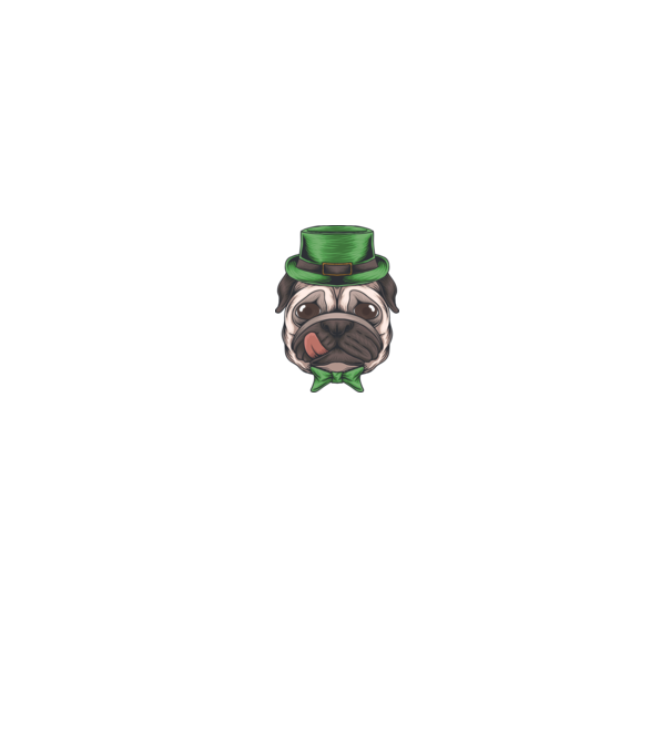 St Patrick Mopsz minta fekete pólón
