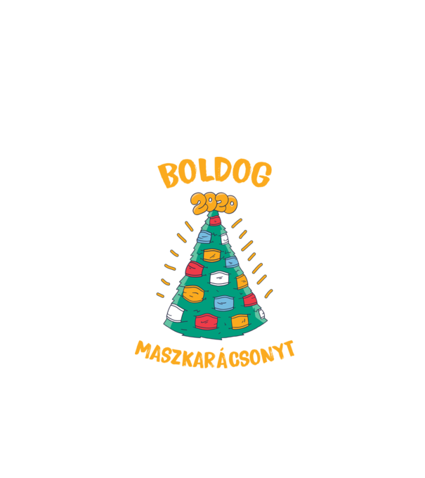 Boldog Maszkarácsonyt 2020 minta fehér pólón