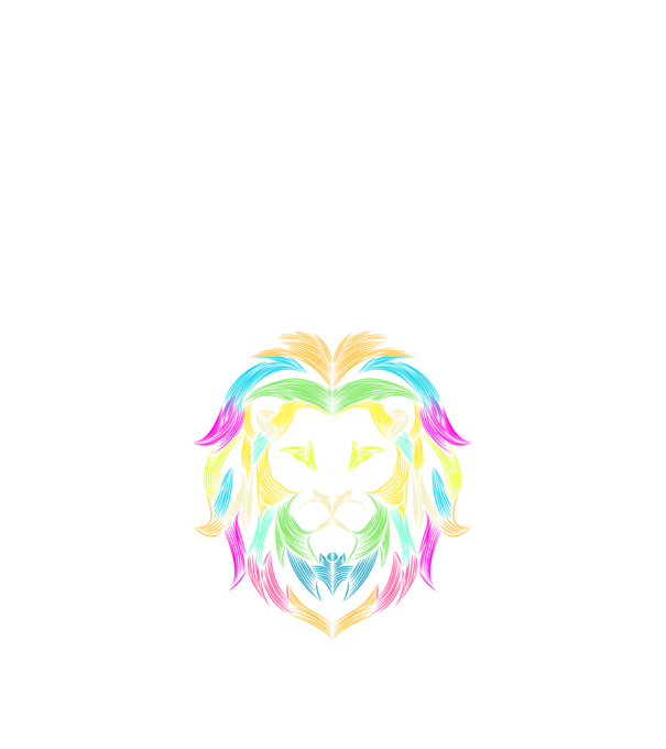 lion line art design minta fekete pólón