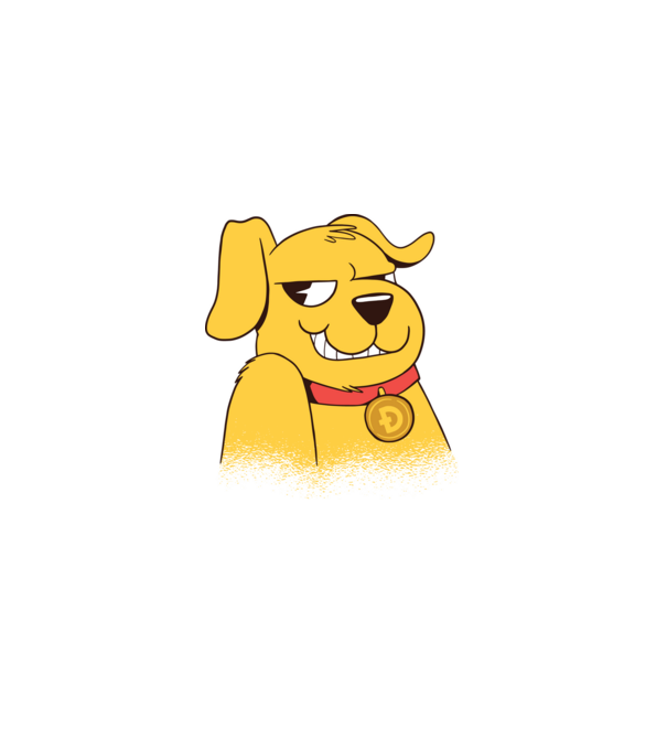 Dogecoin minta szürke pólón