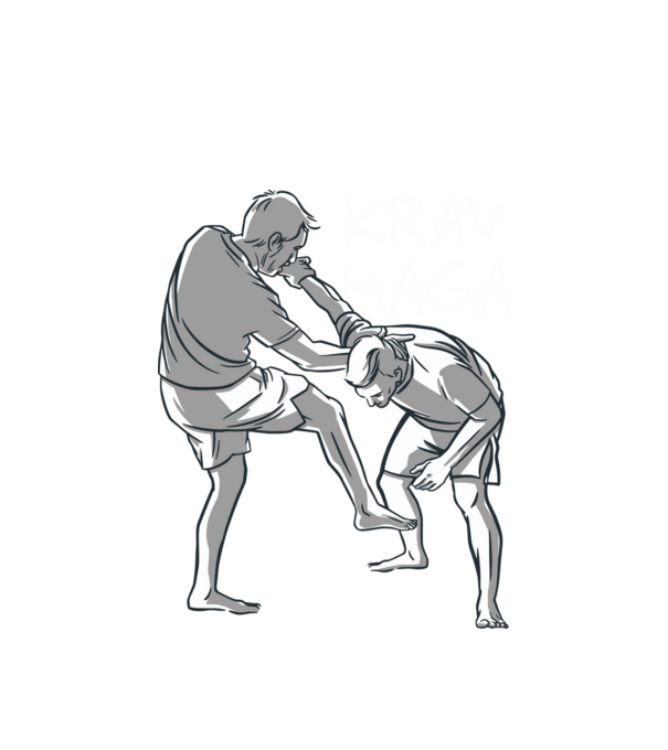 KRAV MAGA minta fehér pólón
