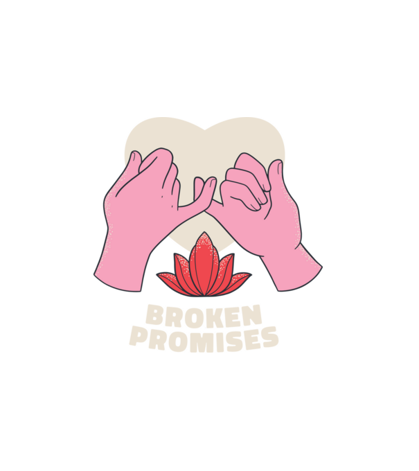 Broken Promises minta fehér pólón