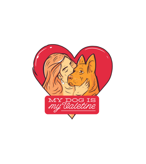My dog is my valentine minta fehér pólón