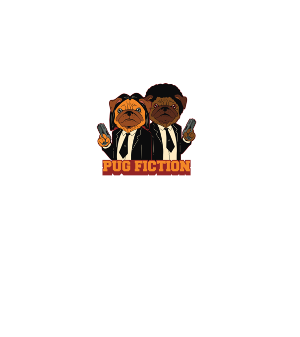 Pug Fiction Mopsz Pulp Fiction paródia minta fehér pólón