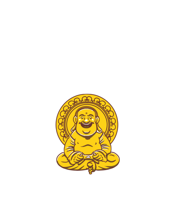Gamer buddha minta fehér pólón