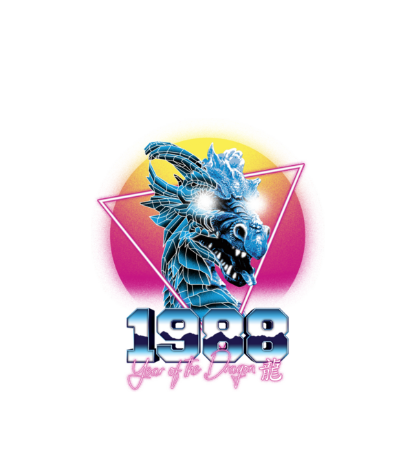 1988 a Sárkány éve - Kínai Horoszkóp minta fehér pólón