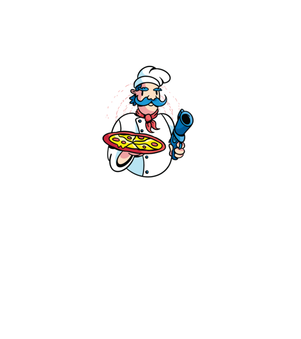 Veszélyes pizza minta rózsaszín pólón