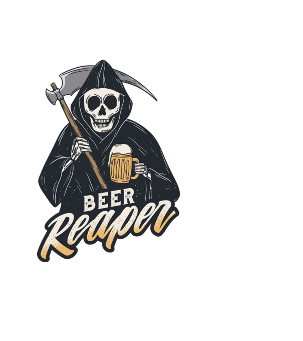 Beer reaper minta fekete pólón