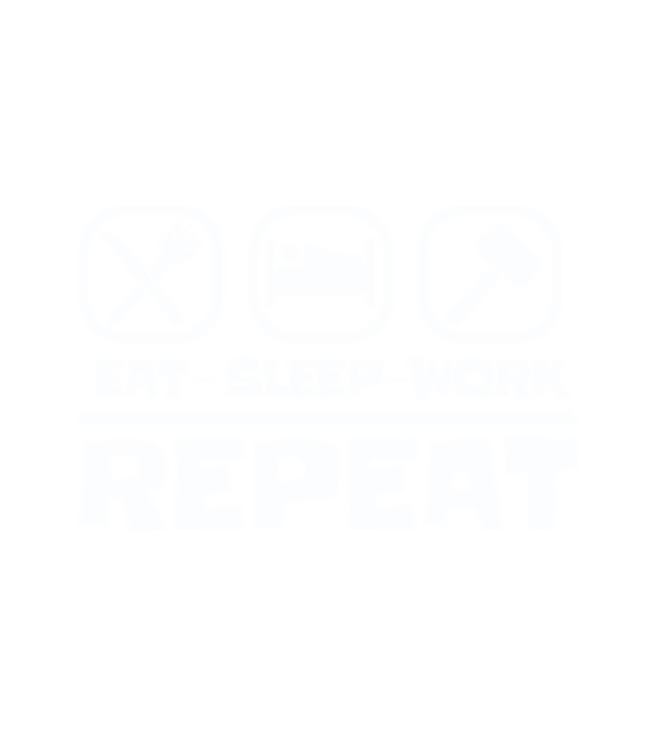 Eat Sleep Work minta fehér pólón