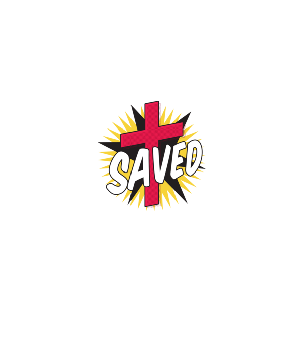Saved Jézus Kereszt minta fehér pólón