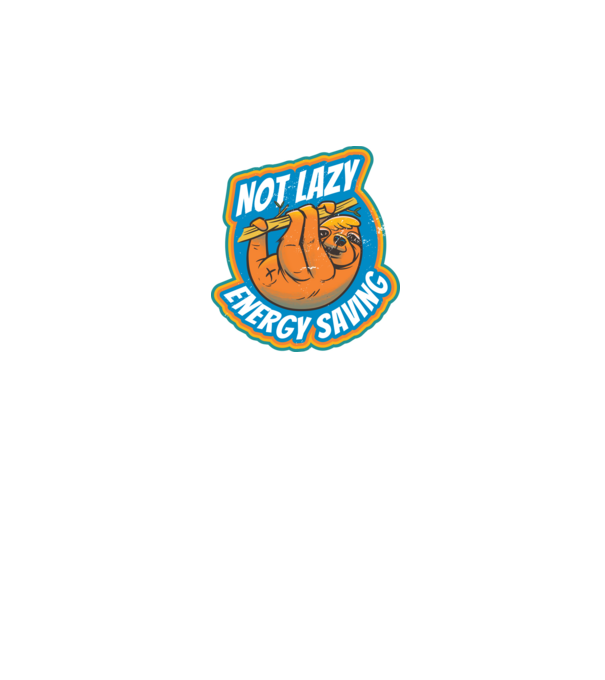 Not Lazy, Energy Saving - Lajhár minta sötétkék pólón