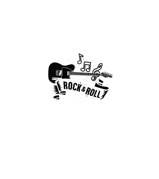 Rock & Roll gitár minta farmerkék pólón