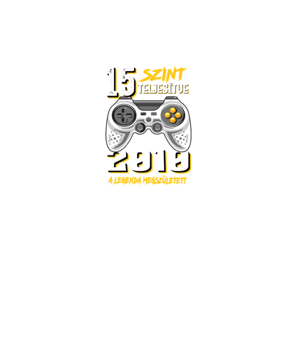 GAMER szint teljesítve 15. 2010 minta fekete pólón