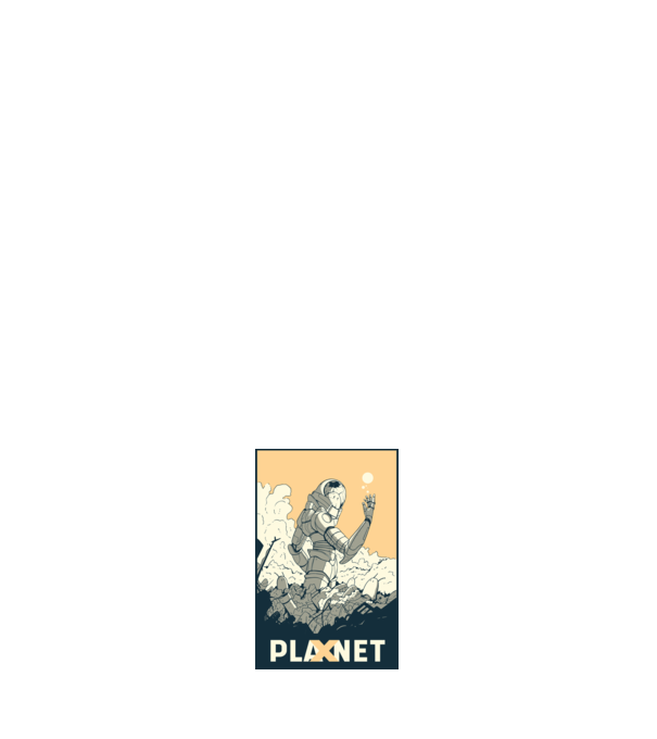 Planet X minta világoskék pólón