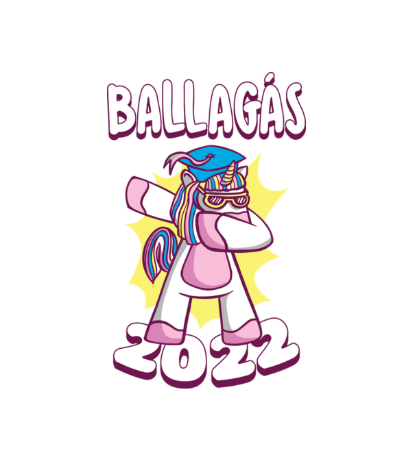 BALLAGÓ UNIKORNIS BALLAGÁS minta fehér pólón