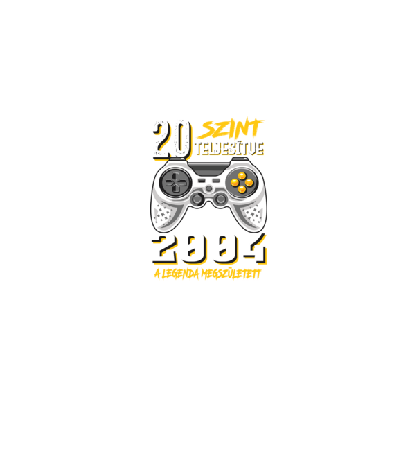 GAMER szint teljesítve 20. 2004 minta fekete pólón