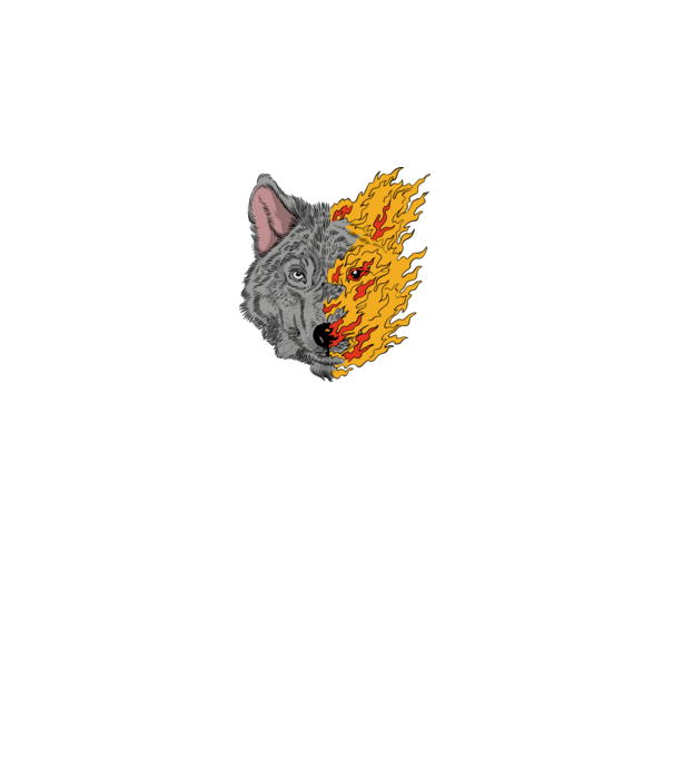 Fire Wolf Farkas minta királykék pólón