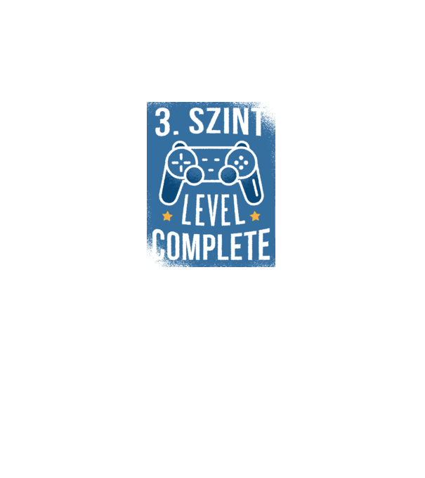 3. szint level completed minta fekete pólón
