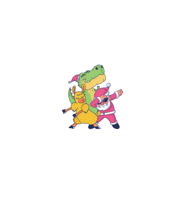 Mikulás Láma T-rex DAB karácsonyra minta fekete pólón
