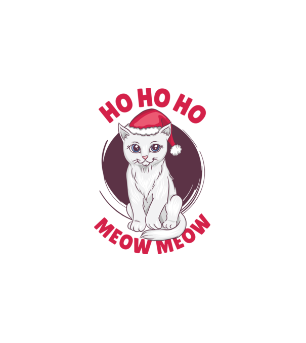 Ho Ho Ho Meow Meow Cicás Karácsony minta fehér pólón