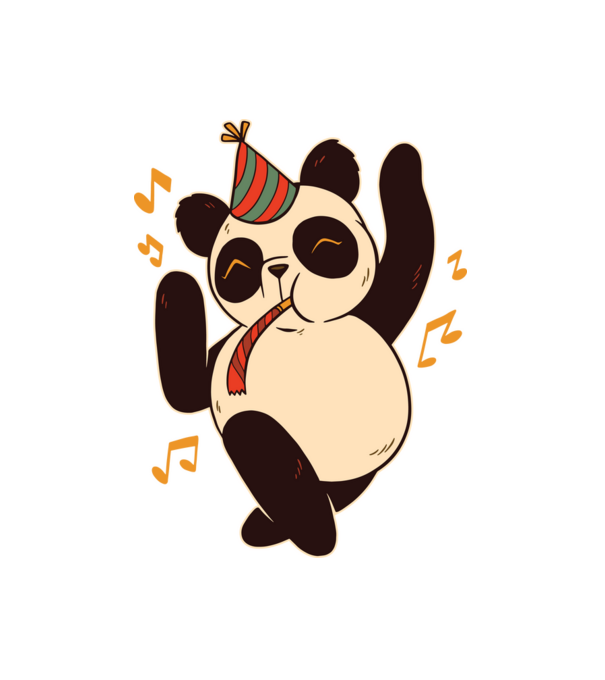 panda party minta fehér pólón