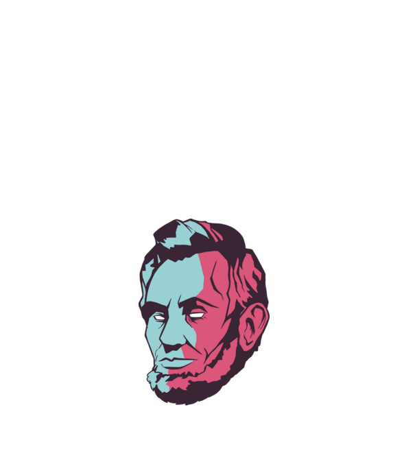 Abraham Lincoln minta fehér pólón