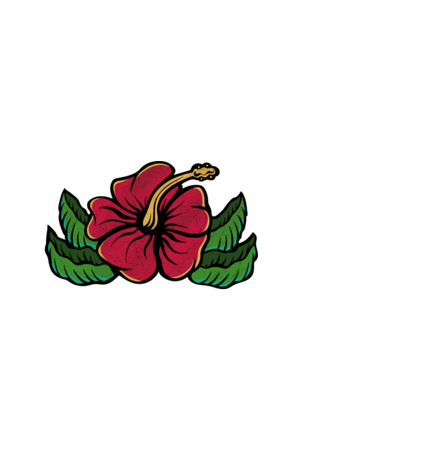 Hibiszkusz minta fehér pólón