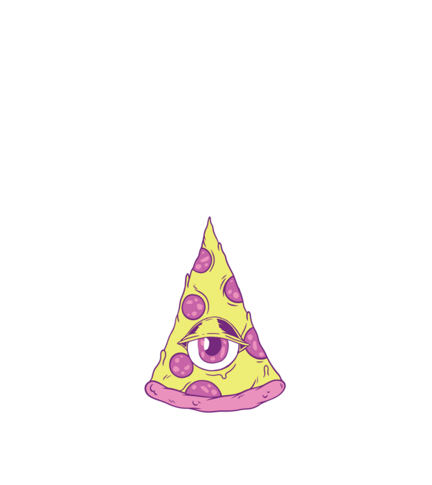 Illuminati Pizza minta homokszín pólón