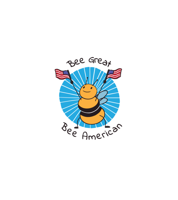 Bee american minta szürke pólón