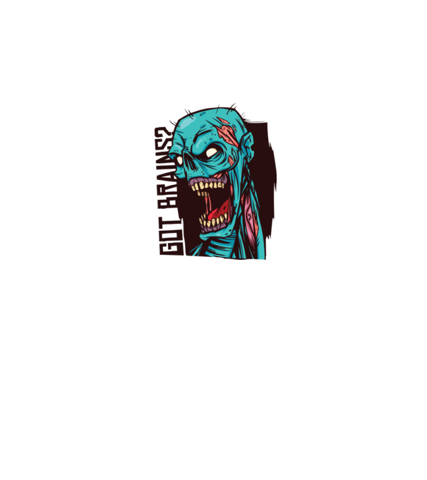 Got Brains? Zombi Fej minta szürke pólón