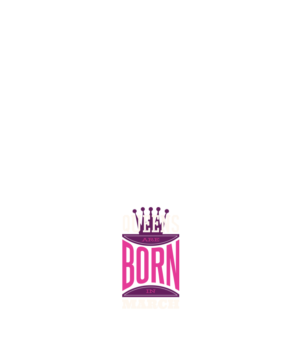 Queens are born in March minta sötétkék pólón