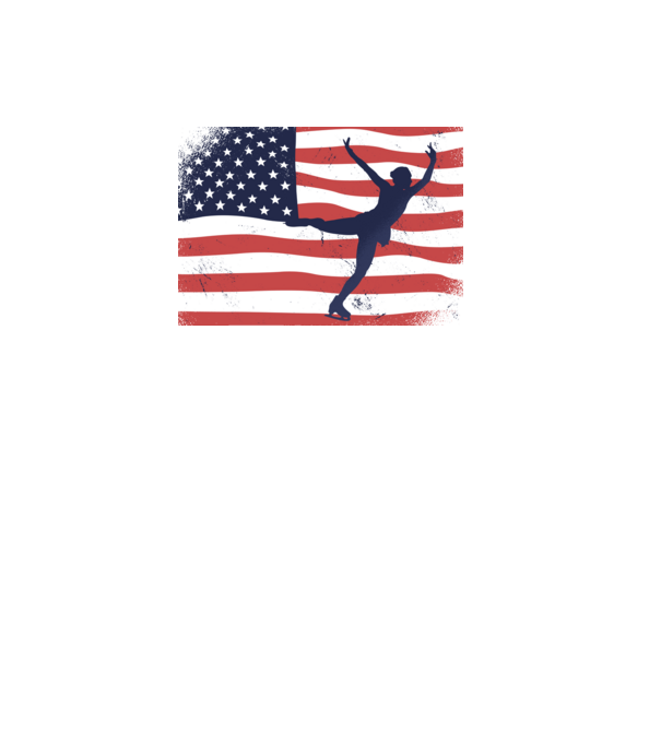 Amerikai korcsolyás minta fehér pólón