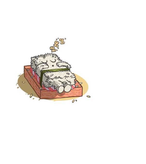 Sushi álom minta világoskék pólón